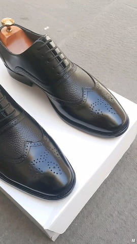 کفش رسمی مجلسی مردانه چرم طبیعی مشکی