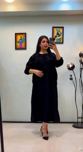 سارافون زنانه حریر شنل مشکی