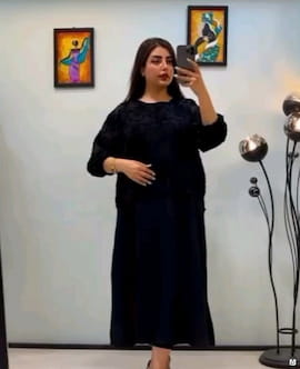 سارافون زنانه حریر شنل مشکی