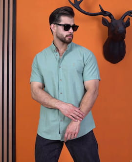 پیراهن آستین کوتاه مردانه الیاف طبیعی