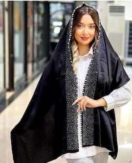 شال زنانه ساتن مشکی