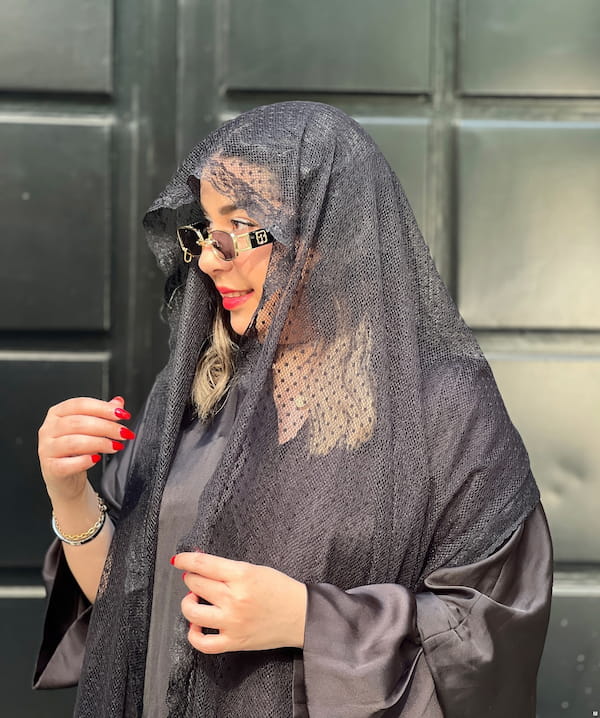 عکس-شال زنانه دانتل مشکی