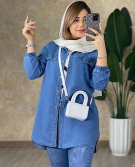 شومیز زنانه جین آبی