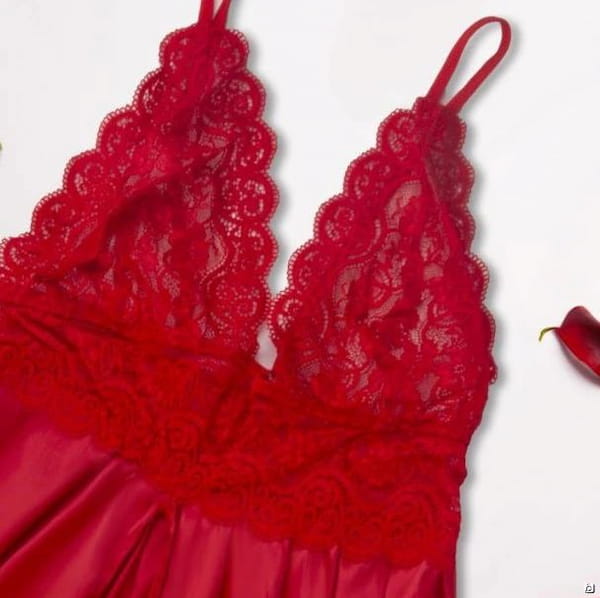 عکس-لباس خواب زنانه گیپور قرمز
