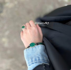 انگشتر زنانه نقره سبز