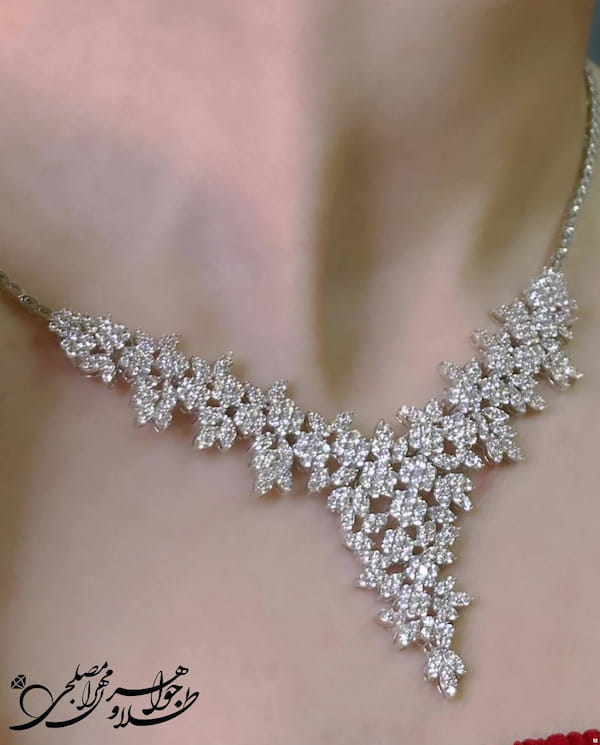 عکس-گردنبند زنانه طلا سفید