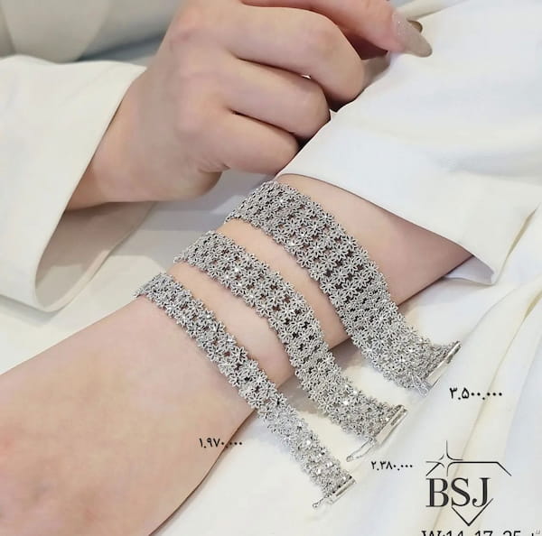 عکس-دستبند زنانه نقره سفید