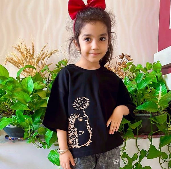 عکس-پیراهن قلبی بچگانه پنبه مشکی