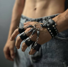دستبند مردانه چرم مصنوعی