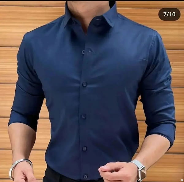 عکس-پیراهن یقه دار مردانه پلی استر