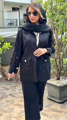 کت زنانه نخی سفید