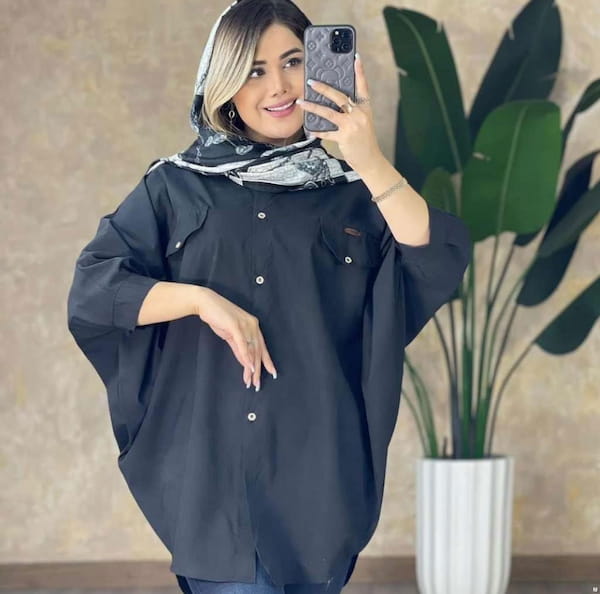 عکس-مانتو زنانه کتان مشکی