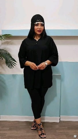 ست پوشاک زنانه نخی مشکی