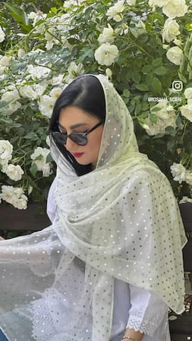 شال زنانه حریر نباتی