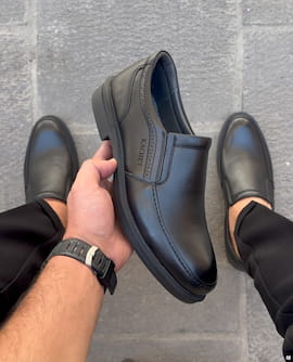 کفش روزمره مجلسی مردانه چرم طبیعی مشکی
