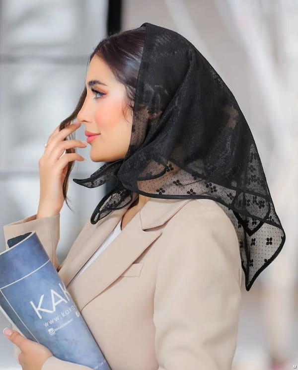 عکس-روسری زنانه تک رنگ