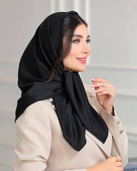 روسری زنانه ساتن مشکی