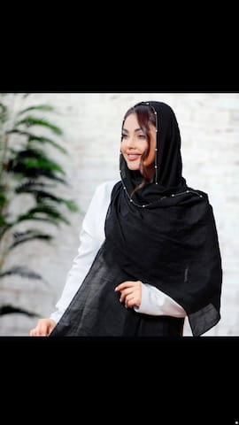 شال زنانه نخ مشکی