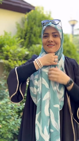 روسری زنانه نخی سبز