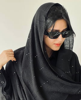 شال زنانه نخ تک رنگ