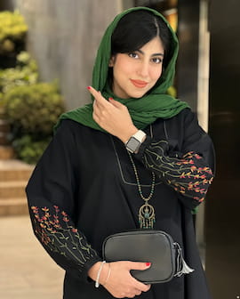 مانتو گلدوزی زنانه لینن مشکی