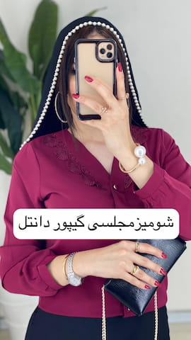 شومیز زنانه گیپور مشکی