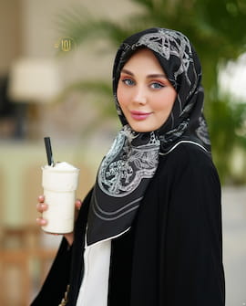 روسری زنانه ابریشم مشکی