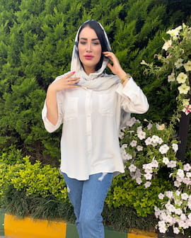 مانتو زنانه پارچه سفید