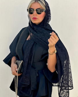 شال زنانه تور مشکی