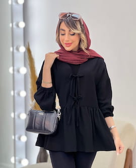 مانتو عروسکی زنانه تک رنگ