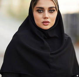 مقنعه زنانه جین مشکی